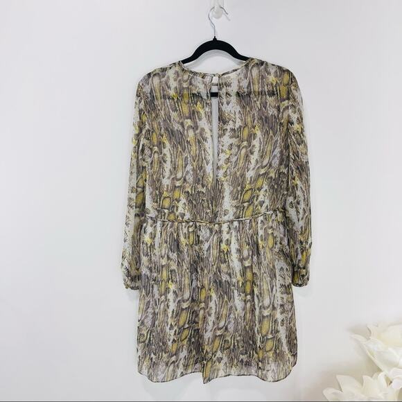 Jenni Kayne Long Sleeve Dress in Grey Multi Snake print Size S - Picture 4 of 14